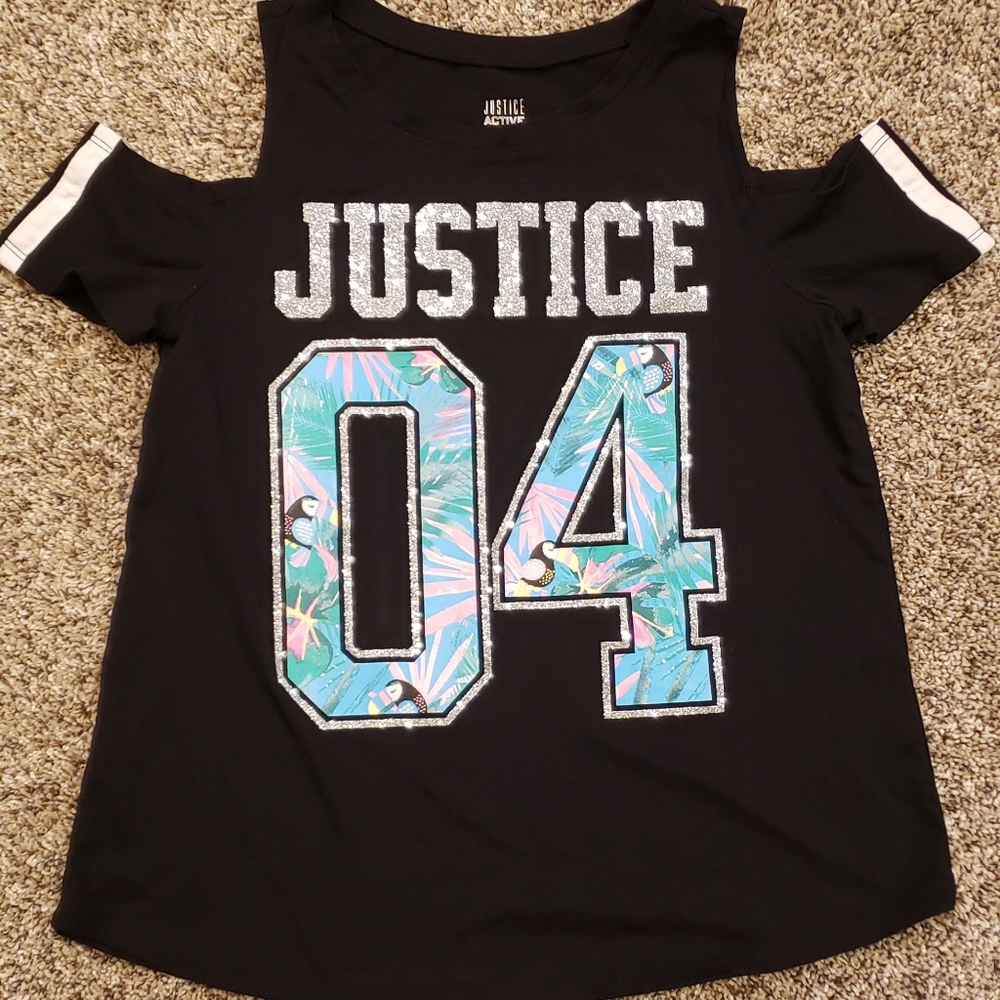 Justice girls size 14/16 cold shoulder tee